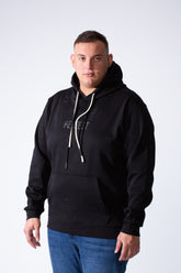 Men's Long Sleeve Simple Chest Text Print With Distressed Detail Vertical Cozy Daily Wear Hooded Big Size Sweatshirt