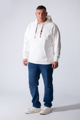 Men's Long Sleeve Simple Chest Text Print With Distressed Detail Vertical Cozy Daily Wear Hooded Big Size Sweatshirt