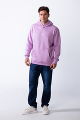Men's Basic With Small Chest Logo Kangaroo Po0ckets Practical Slim Fit Melton Hood Sweatshirt