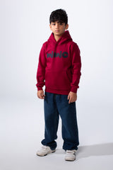 Boy’s Printed Slim Fit Melton Kangaroo Pocket Casual Comfy Hood Sweatshirt