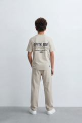 Boy's Tomato Store Paradise Graphic Set Minimal Front Typography Print Slim Fit Outfit