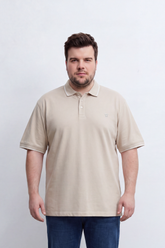 Men's Tomato Store Big Size Slim Fit Polo T-Shirt Contrast Tipped Collar And Cuffs Three-Button Placket