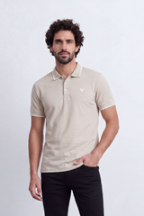 Men's Tomato Store Slim Fit Half Sleeve Polo T-Shirt With Contrast Tipping Details And Classic Button Placket