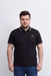 Men's Tomato Store Bigsize Polo T-Shirt Contrast Stripe Collar And Cuffs Embroidered Slim Fit