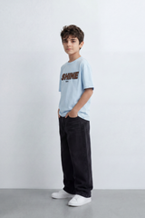 Boy's Tomato Store Shine Club T-Shirt Clean Plain Body Front Bold Shine Typography Print Shadow Fill Effect Small 1994 Detail Oversized
