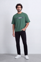 Men’s Tomato Store Workcode T-Shirt Front WORX Typography Badge Clean Solid Surface Boxy Fit