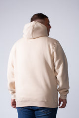 Men's Long Sleeves With Ribbed Cuffs Front Kangaroo Pockets Basic Big Size Hooded Melton Sweatshirt