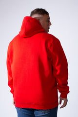 Men's Long Sleeves With Ribbed Cuffs Front Kangaroo Pockets Basic Big Size Hooded Melton Sweatshirt