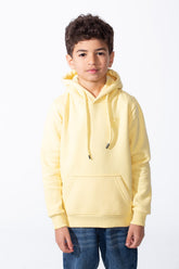 Boy's Kangaroo Pocket Practical Hood Ribbed Elasticated Cuffs Versatile Piece Slim Fit Melton Sweatshirt