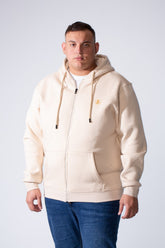 Men's Full-Zip Long Sleeve Side Pockets Basic Hooded Big Size Sweatshirt