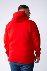 Men's Full-Zip Long Sleeve Side Pockets Basic Hooded Big Size Sweatshirt