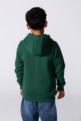 Boy's Tomato Store Zip-Up Split Kangaroo Pocket Hooded Slim Fit Melton Sweatshirt