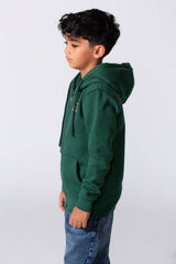 Boy's Tomato Store Zip-Up Split Kangaroo Pocket Hooded Slim Fit Melton Sweatshirt