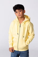 Boy's Tomato Store Zip-Up Split Kangaroo Pocket Hooded Slim Fit Melton Sweatshirt