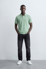 Men’s Tomato Store Classic Polo T-Shirt Clean Minimal Design Two Button Placket