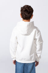 Boy's Unique Long Sleeves One Shoulder Print Casual Comfy Slim Fit Melton Hooded Sweatshirt