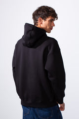 Men's Center Front Print Oversized Hooded Sweatshirt