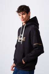 Men's Center Front Print Oversized Hooded Sweatshirt