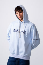 Men's Center Front Print Oversized Hooded Sweatshirt