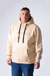 Men's Long Sleeves Textured Front Kangaroo Pocket Comfy Big Size Hooded Melton Sweatshirt