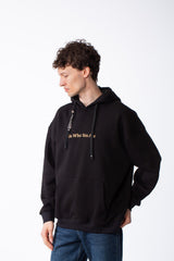 Men's Milton Oversized Hoodie Sweatshirt With Text Print And Front Kangaroo Pocket