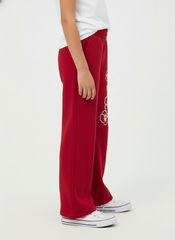 Girl's Slim Fit Practical Material One Side Print Comfy Daily Wear Pants