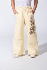 Girl's Slim Fit Practical Material One Side Print Comfy Daily Wear Pants