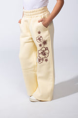 Girl's Slim Fit Practical Material One Side Print Comfy Daily Wear Pants