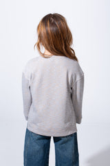 Girl's Long Sleeve Round Neckline Small Side Slits With Longer Back Than The Front Slim Fit Easy To Wear Daily Sweatshirt