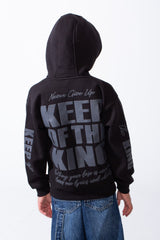 Boy's Melton Oversized Text Print Kangaroo Pocket Hood Sweatshirt