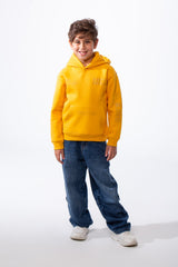 Boy's Melton Oversized Text Print Kangaroo Pocket Hood Sweatshirt