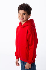Boy's Long Sleeves Hood Kangaroo Pocket Versatile Basic Comfy Piece Oversize Melton Sweatshirt