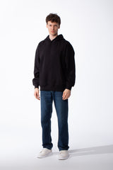 Men's Long Sleeves Hood Kangaroo Pocket Versatile Basic Comfy Piece Oversize Melton Sweatshirt