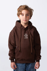 Boy's Long Sleeve With Unique Front And Back Print Oversize Everyday Wear Melton Hooded Sweatshirt