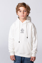 Boy's Long Sleeve With Unique Front And Back Print Oversize Everyday Wear Melton Hooded Sweatshirt