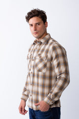 Men's Classic Neck Button Flip Chest Pockets Full Button Closure Plaid Pattern Smart Casual Regular Fit Shirt