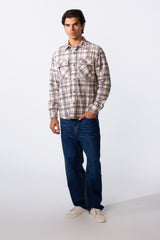 Men's Regular Fit Front Pockets Winter Checked Shirt
