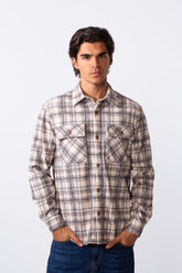 Men's Regular Fit Front Pockets Winter Checked Shirt