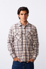 Men's Regular Fit Front Pockets Winter Checked Shirt