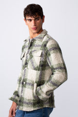 Men's Checked Slim Fit Wool Casual Shirt
