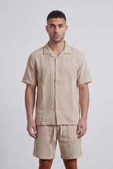 Men’s Tomato Store Airy Knit Resort Co-Ord Open Collar Textured Surface Button Front Regular Fit Outfit