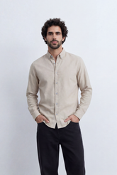 Men’s Tomato Store Minimal Button Down Shirt Soft Touch Fabric Slim Fit Tailored