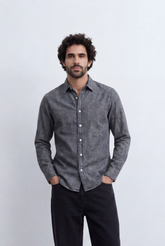 Men’s Tomato Store Washed Chambray Jeans Shirt Soft Fade Texture Finish Clean Tailored Slim Fit