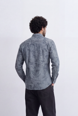 Men’s Tomato Store Washed Chambray Jeans Shirt Soft Fade Texture Finish Clean Tailored Slim Fit