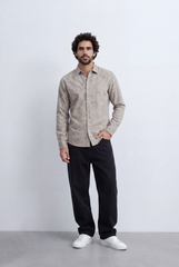 Men’s Tomato Store Washed Chambray Jeans Shirt Soft Fade Texture Finish Clean Tailored Slim Fit
