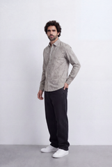 Men’s Tomato Store Washed Chambray Jeans Shirt Soft Fade Texture Finish Clean Tailored Slim Fit