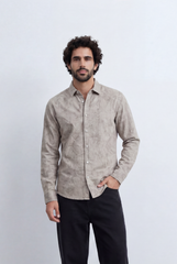 Men’s Tomato Store Washed Chambray Jeans Shirt Soft Fade Texture Finish Clean Tailored Slim Fit