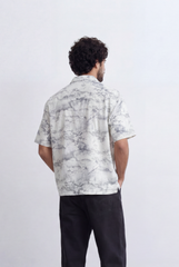 Men’s Tomato Store Abstract Marble Shirt Fluid Sketch Print Lightweight Camp Collar Design