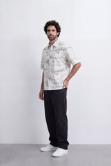 Men’s Tomato Store Abstract Marble Shirt Fluid Sketch Print Lightweight Camp Collar Design
