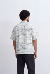 Men’s Tomato Store Abstract Marble Shirt Fluid Sketch Print Lightweight Camp Collar Design
